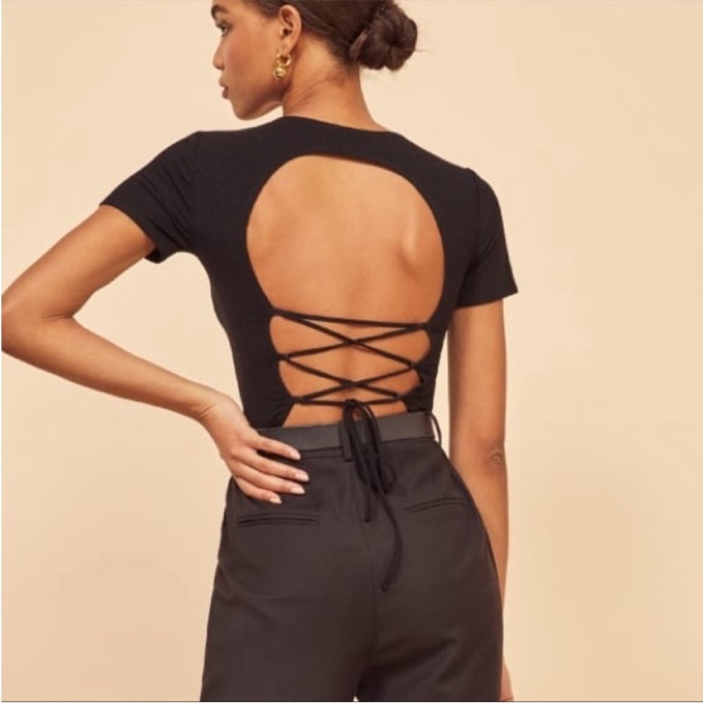 Reformation Pablo Black Sexy Cool Top!